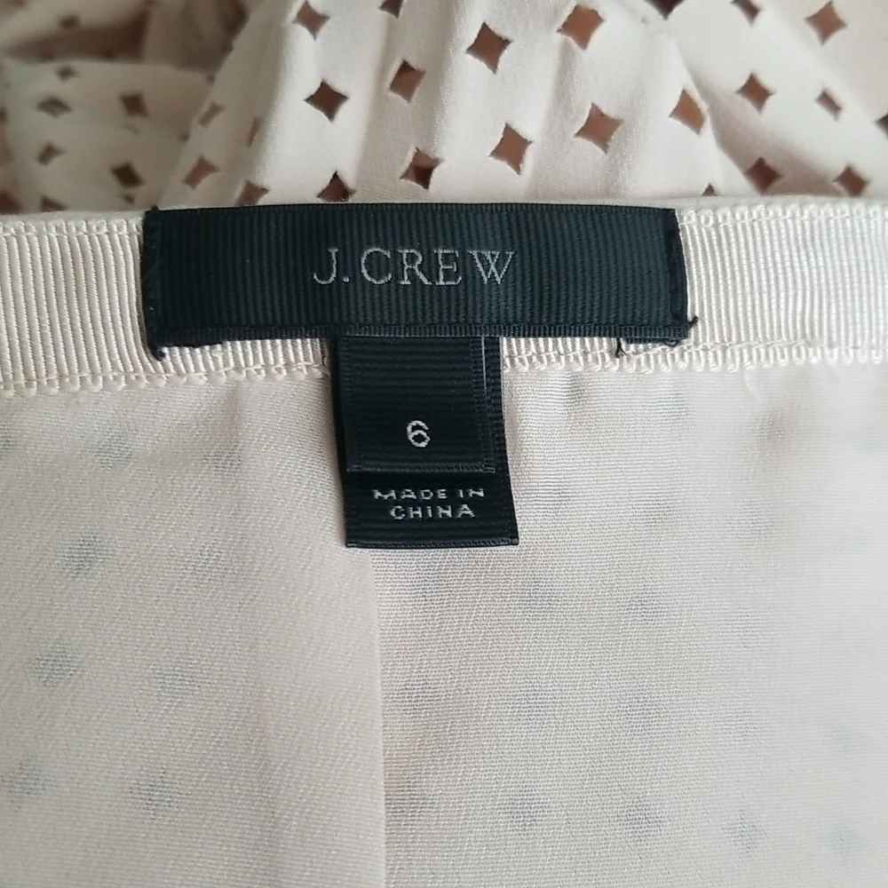 NWOT J.Crew Laser-Cut Pleated Women’s Skirt In Beige Size 6